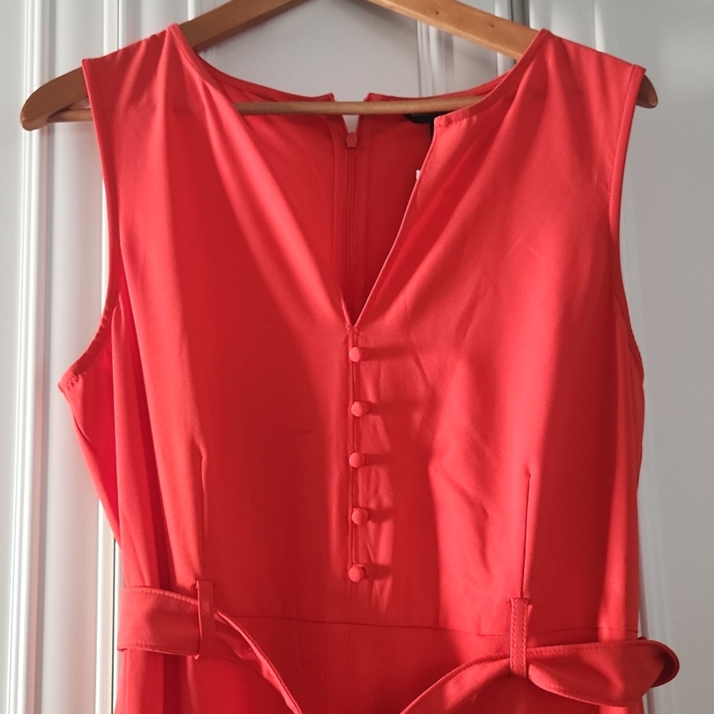 NWT BANANA REPUBLIC | Center Split Belted Midi Dress - Picture 4 of 7